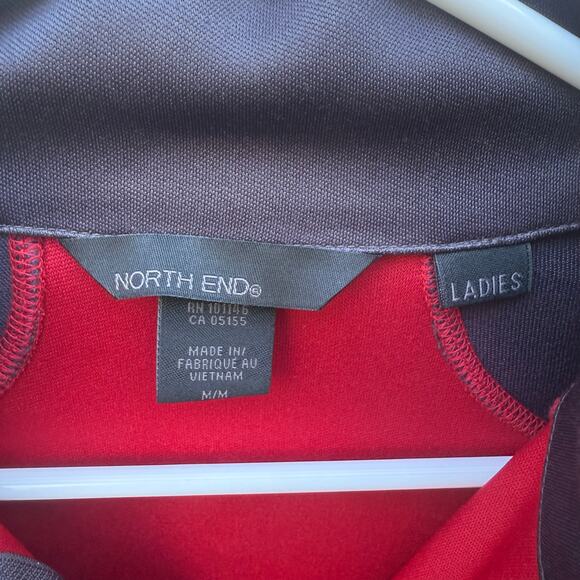 North End Women’s Quarter Zip Pullover Red Blue Gray Lightweight Size Medium - Picture 3 of 3